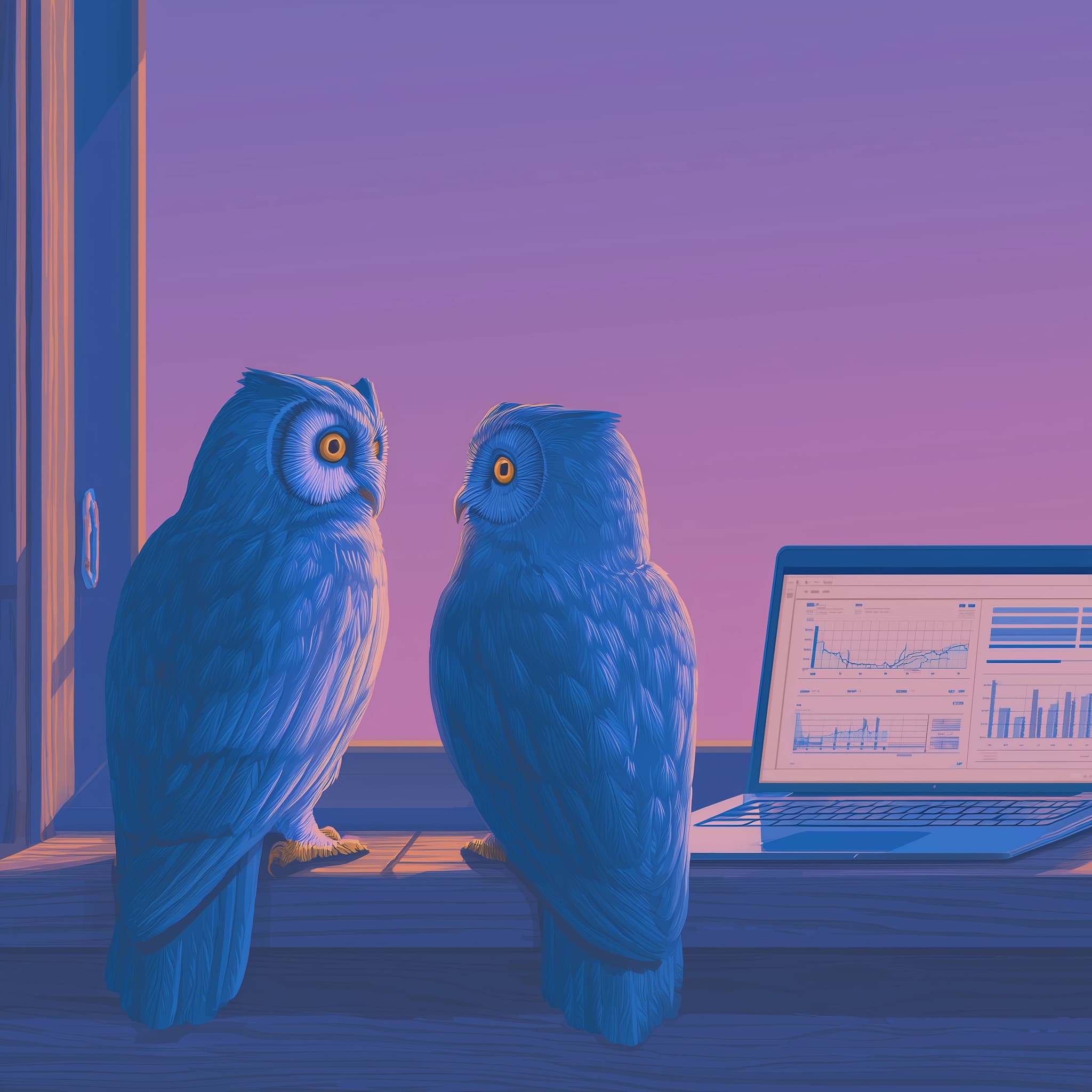 Illustration of Betts & Burton at work